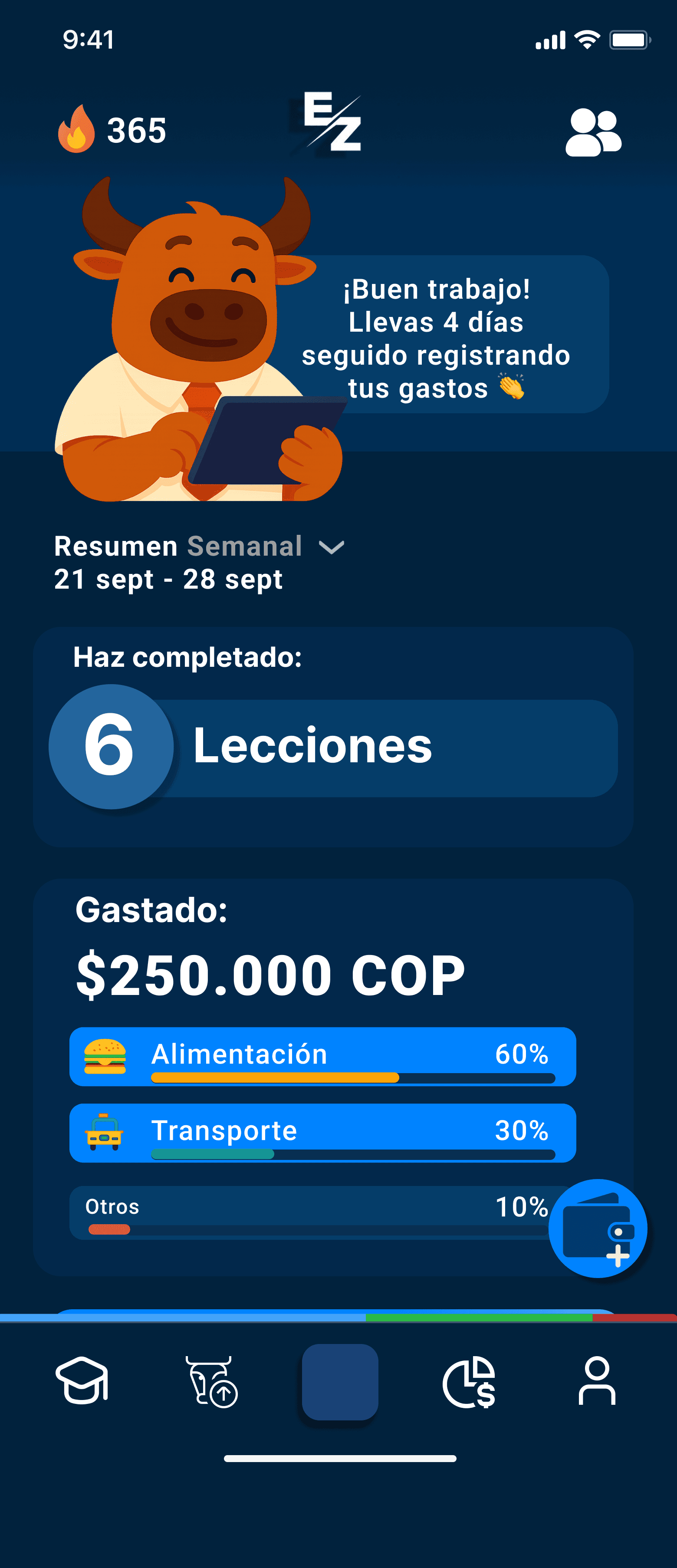 Dashboard de control de gastos de EZ